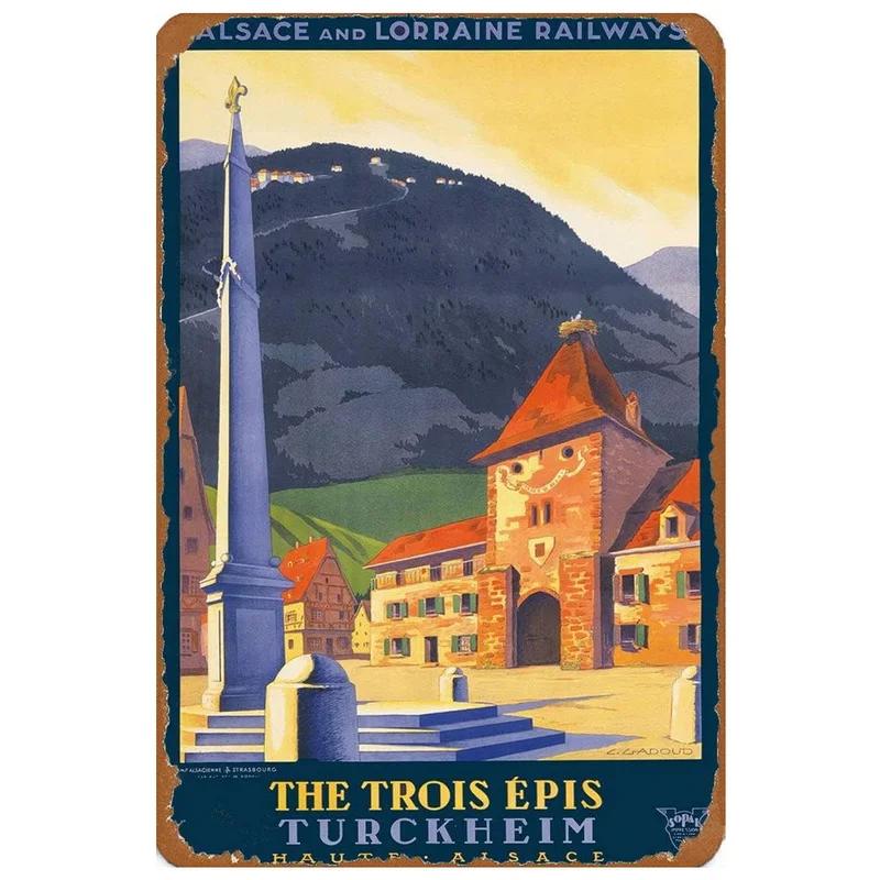 Metal Tin Signs Budapest Dublin Wall Decoration Plaque Vintage Art Poster Iron Painting for Man Cave Home Cafe Garden Club Ba