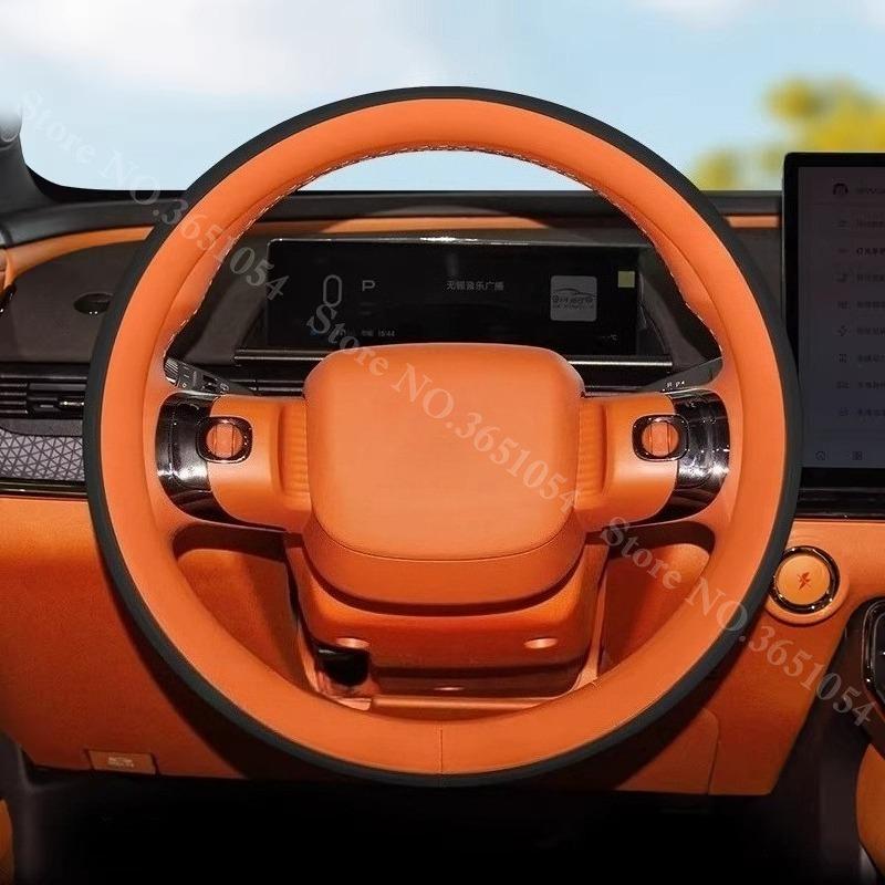 For Toyota bZ3X 2026 2026 Ultrathin Leather Steering Wheel Cover Breathable Car Interior Handle Covers Auto Accessories