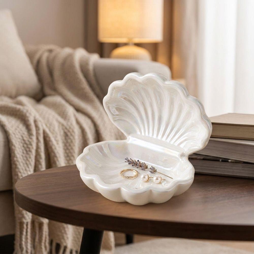 3D Printed Jewelry Storage Tray Multi-function Jewelry Organizer Shell Shape Storage Box Desk