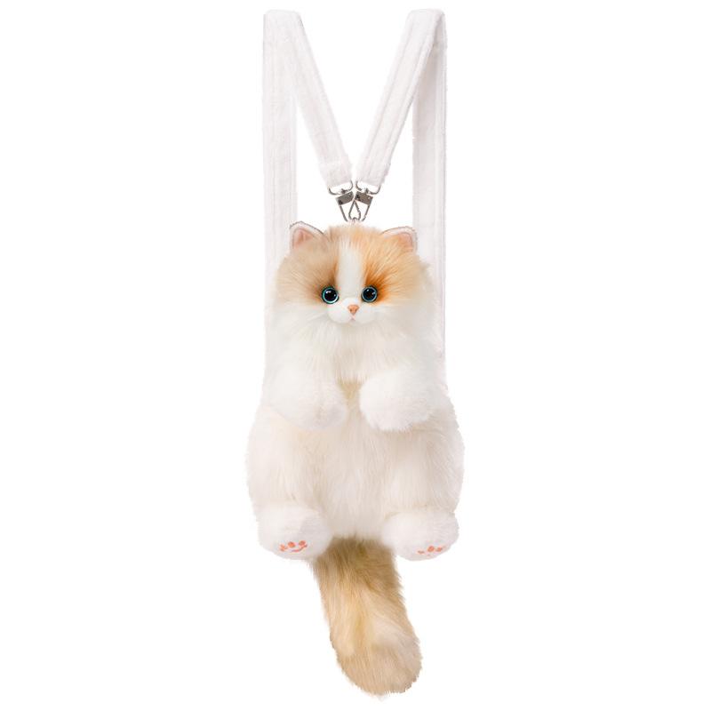 New Cute Cat Storage Bag Christmas Simulation Backpack Birthday Gift Soft and Not Easy To Fall Hair Shoulder Strap Adjustable