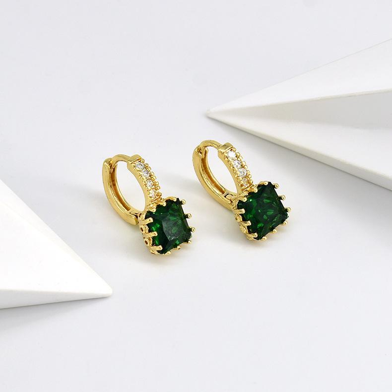 

Элегантные квадратные медные серьги с инкрустацией цирконием — легкие роскошные украшения Model EH01035H