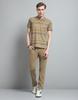 Mens Printed Camel Collar Neck Half Sleeve Tshirt Lower Set