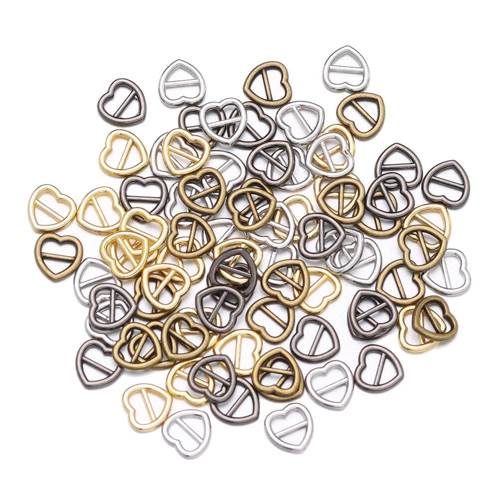 20/40pcs 4mm Heart Shaped Mini Ultra-small Diy Dolls Buckles  Bags Accessories Tri-glide Buckle Belt Buttons