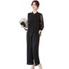 2026 Mom's Summer Outfit: Ice Silk T-shirt & Wide-Leg Pants Set for Middle-Aged Women