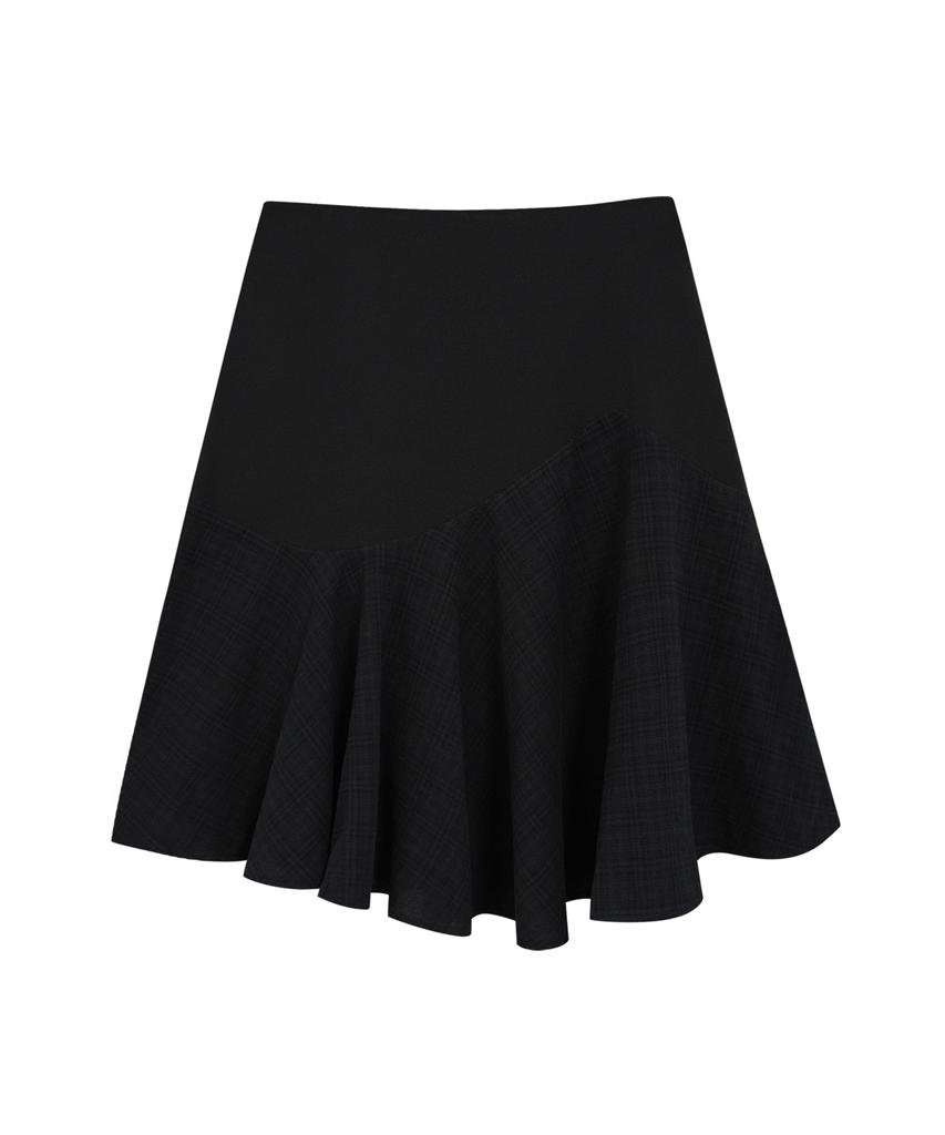 Mileko Wavy Check Midi Sk Black