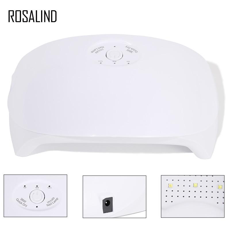 

ROSALIND 36 Вт сушилка для ногтей УФ-светодиодная лампа сушилки для лака для машинного маникюра с USB-инструментами для дизайна ногтей