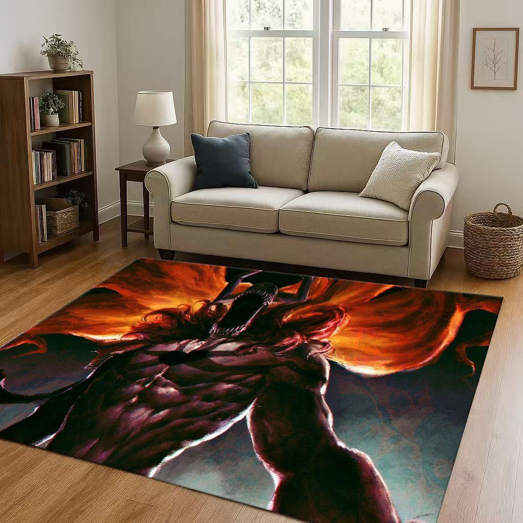 Anime Bleach Kurosaki Ichigo Cartoon Wohnzimmer Rutschfester Teppich für Schlafzimmer Sofa, Leicht zu reinigen Heimdekoration Fußmatte Spielmatte