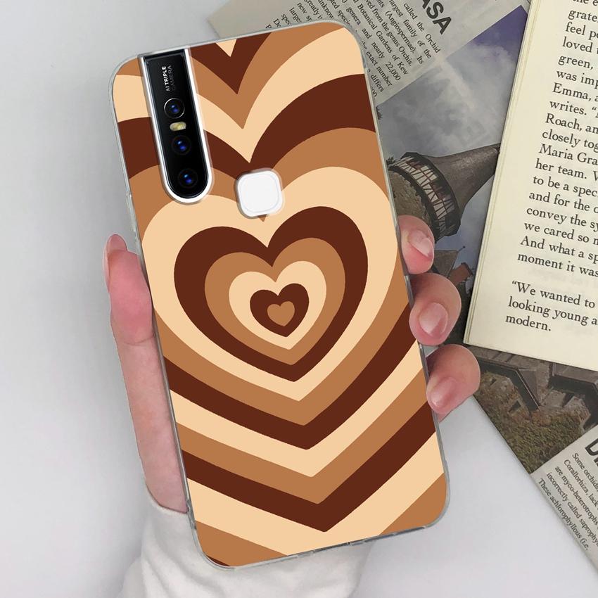 Pro Vivo V15 V19 V20 V21 V27 U20 S15 Pouzdro na telefon Barevné vzory srdíček Odolné proti nárazům Silikonové Měkké Průhledný Zadní kryt Pro pouzdro na mobil Vivo