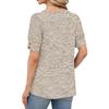 Women's Fashionable Casual Summer Retro Print Square Neck Button Short-sleeved Top