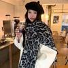 Chic Classic Leopard Print Scarf Women Fall Winter Soft Big Thick Imitation Cashmere Fringed Shawl Versatile Warm Muffler Female