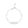 Monaco Love Adjustable Pavé Heart Sterling Silver Bracelet Women's Silver AB5699OX