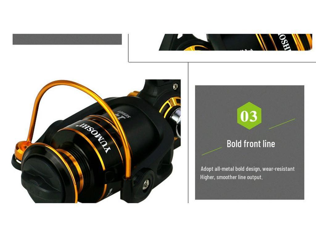 YUMOSHI JX Series Black Gold Fishing Reel for Sea & Raft Rods