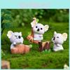 Charming Resin Koala Sculpture Cute Micro Landscape Diy Garden Crystal Ball Accessory