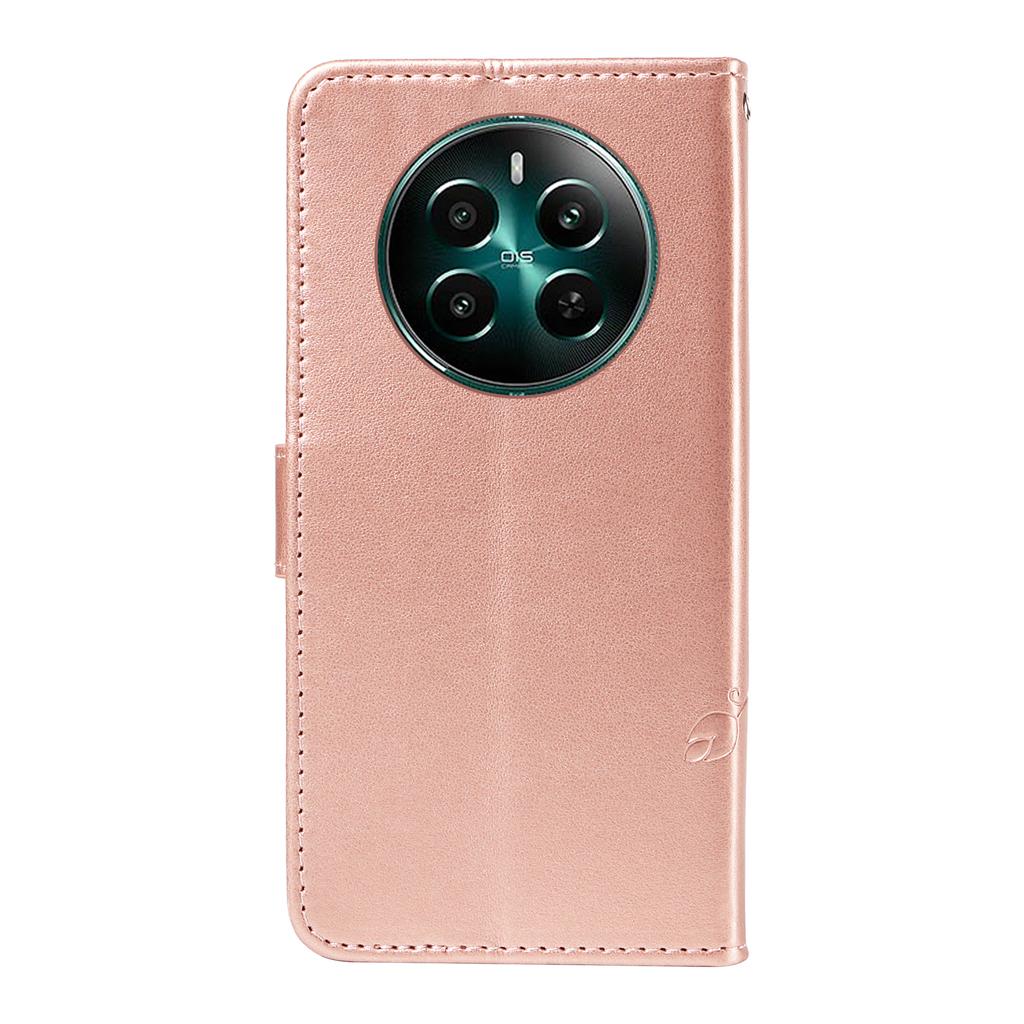 For Realme Narzo 70 5G/Narzo 70 Pro 5G/P1 5G/12 4G/12+ 5G PU Leather Cases Flower Pattern Wallet Stand Phone Cover with Strap