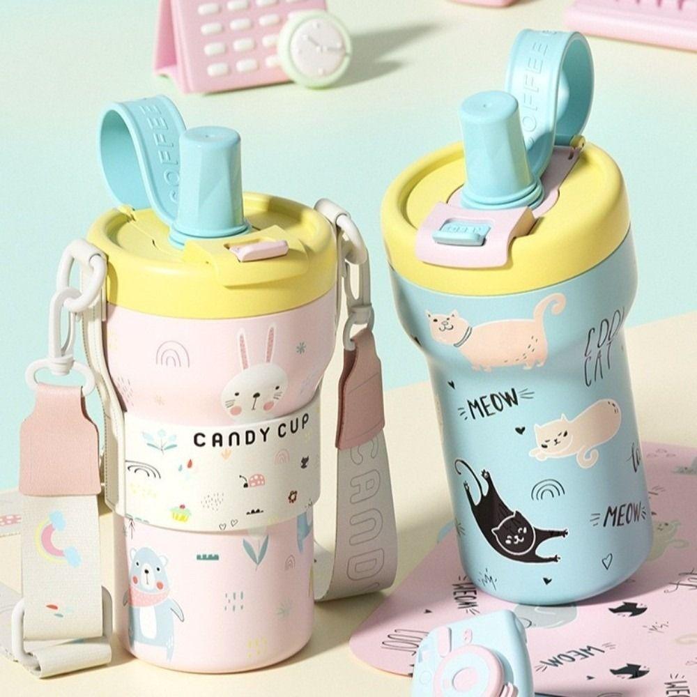 650ML Vacuum Cup Ceramic Inner Liner Thermos Cup Kid Gift Insulation Cup  Office