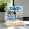 Dad Gift From Daughter, Gifts for Father Fathers Day Birthday, Dad Clear Acrylic Desk Decorative Sign Home Office Desk Decor
