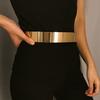 Women Full Metal Waist Chain Mirror Wide Gold Silver Plate Waistband Chains Belt