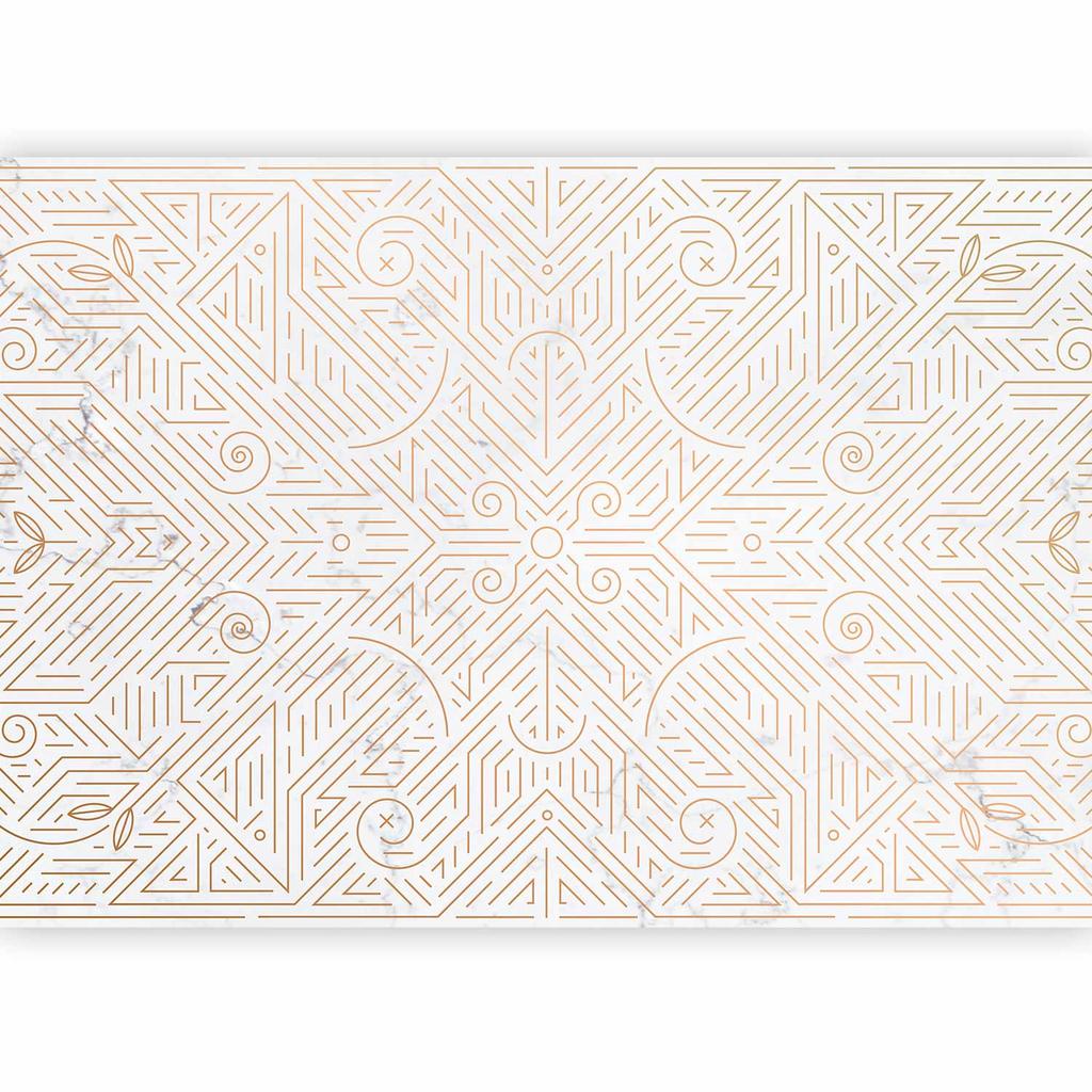 Fototapeta - Wzór Geometryczny Odcienie Złota I Kamień Marmuru