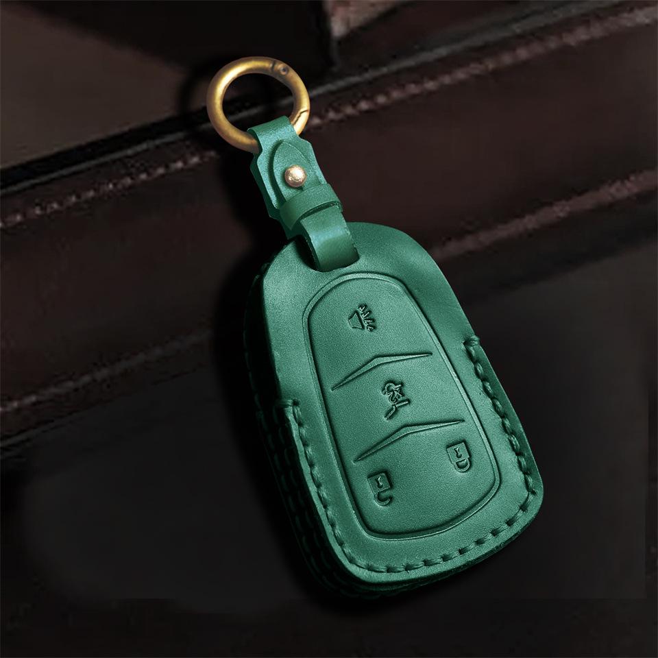 Cadillac Leather Key Cover for CT4/CT5/CT6/XT4/XT5/XT6 - Premium Protection.