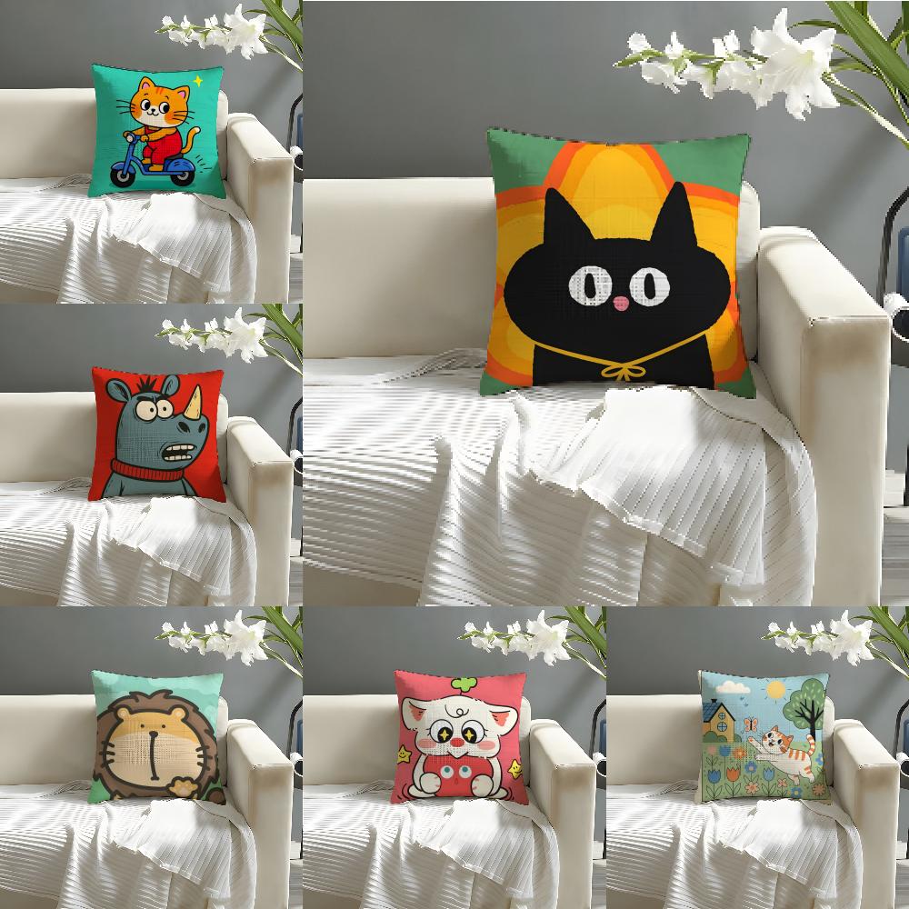 2 Funny And Quirky Party Animals Pillow Case Home Living Room Decoration Linen Pillowcover Pillow Cases Cushion Cover