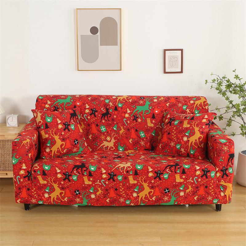 Christmas Elastic Sofa Covers for Living Room Funda Sofa Couch Cover Chair Protector Universal Sofa Slipcovers X-mas Home Decor