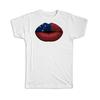 Geschenk-T-Shirt : Lippen Samoa Flagge Expat Land Für Sie Frau Frauen Feminin