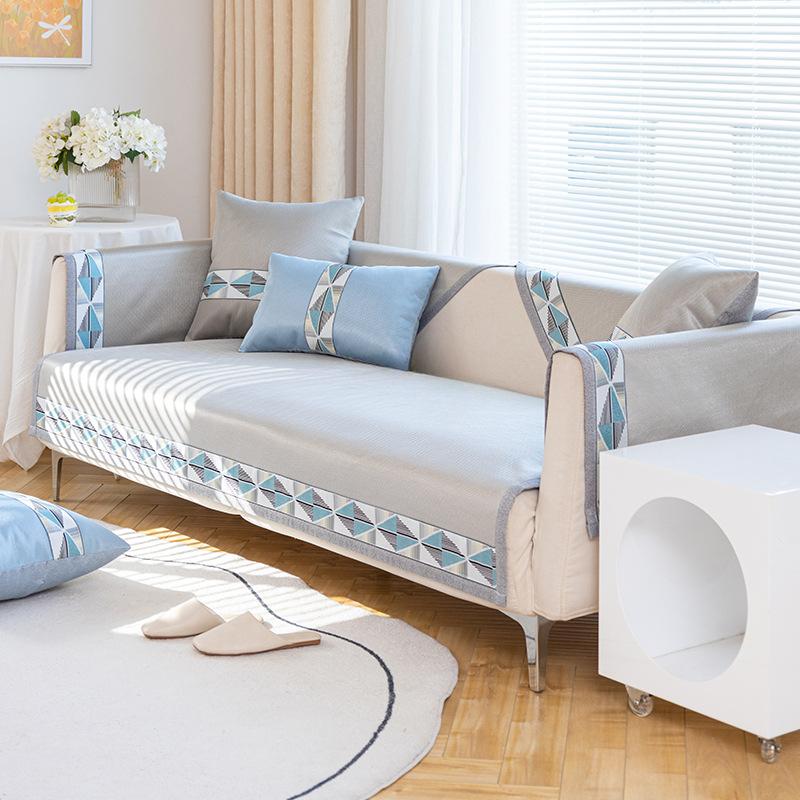 Ice Silk Sofa Cushion Summer Non-Slip Summer Mat Affordable Luxury Style Sofa Cover Cover Cloth Washable Ice Pad