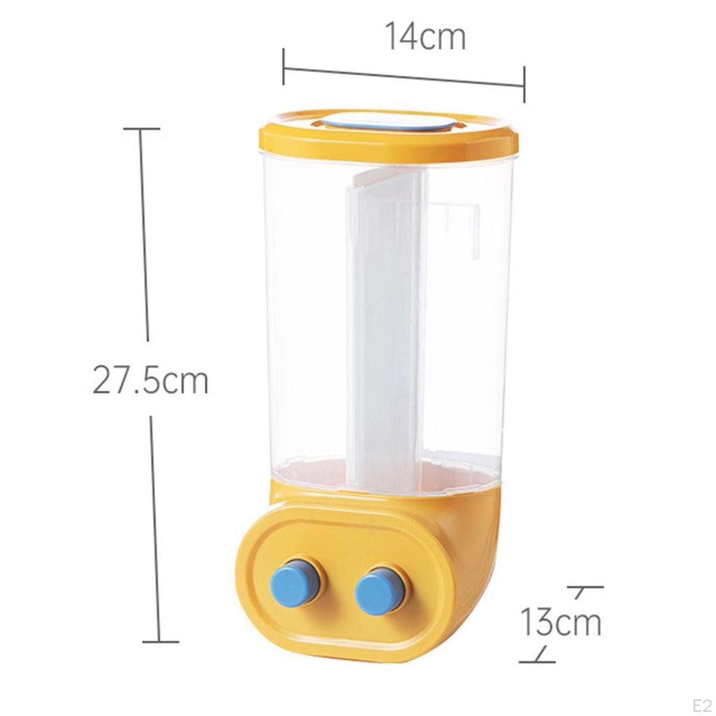 Wall Mounted Dry Food Divided Dispenser, Cereal Storage Box Grains Rice Nut Organizer for Home