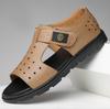 Fashion Genuine Leather Men Roman Sandals Luxury Open Toe Flat Casual Shoes Male Comfor Soft Beach Shoes Fashion Designer Men Sandalias