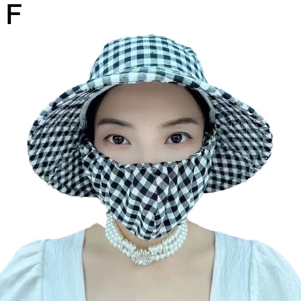 Women Anti-UV Sun Hat Beach Foldable Sunscreen Floral Print Caps Neck Face Care Wide Brim Hat New Summer Outdoor Riding