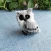 Christmas Owl Ornament Toy, White Black Furry Plush Baby Owl Model, Furry Cute Bird Christmas Ornament for Holiday Desktop Decor