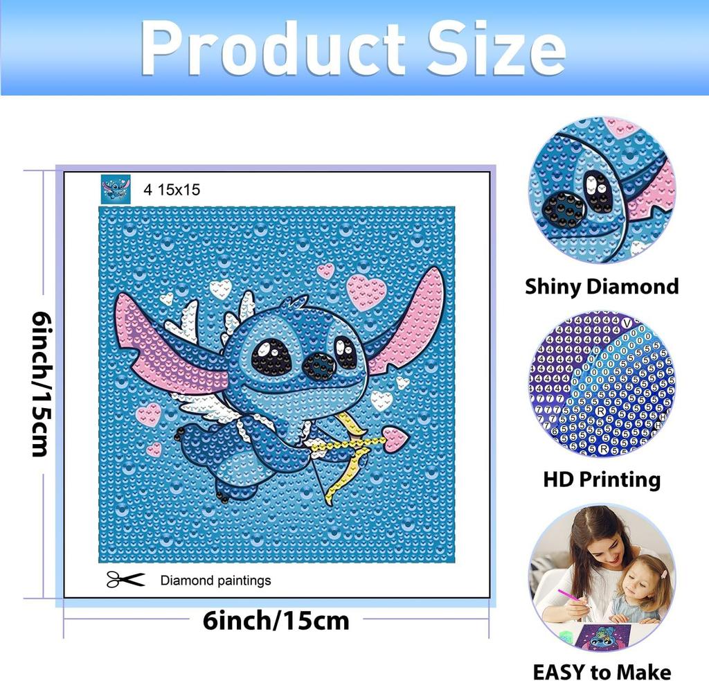 Crystal Clear Rhinestone Diamond Painting Cartoon Animal Children's Sticker Art Puzzle Toy DIY Decoration Display Artwork