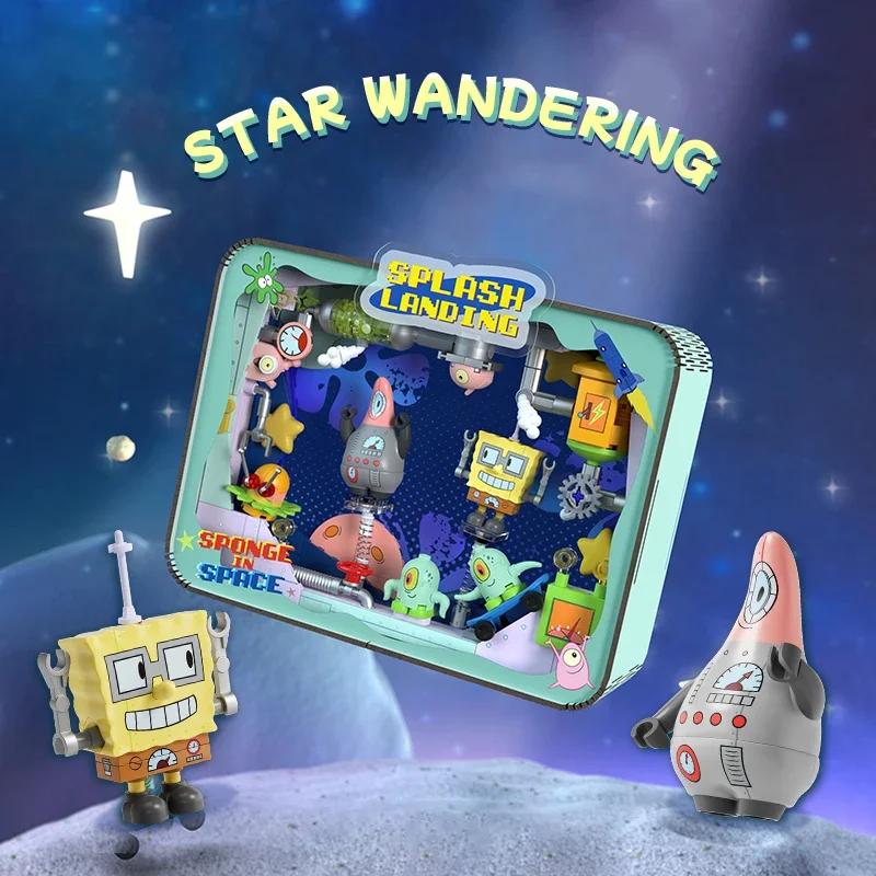 SpongeBob SquarePants Building Blocks Cartoon Characters Patrick Star Po Frame Bricks Set Desktop Decoration Kids DIY Toys