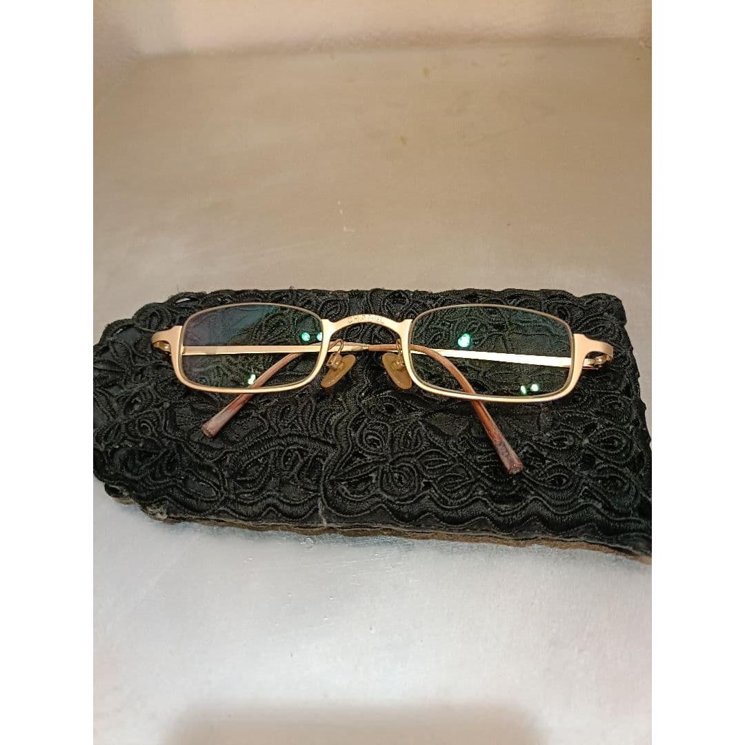 Used [Rare Chanel Vintage Under Rim Glasses Frame Gold Coco Mark