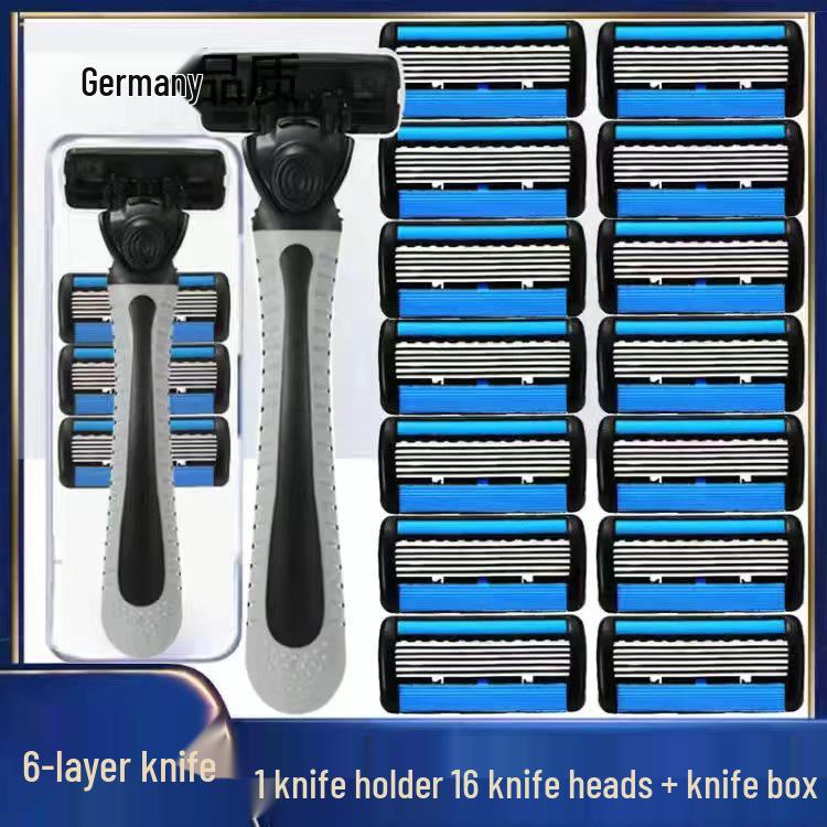 Six-Layer Scratch-Resistant Razor, Waterproof Universal Fit for Gillette, Stainless Steel Blade, High-Quality Men's Full Body Shaver