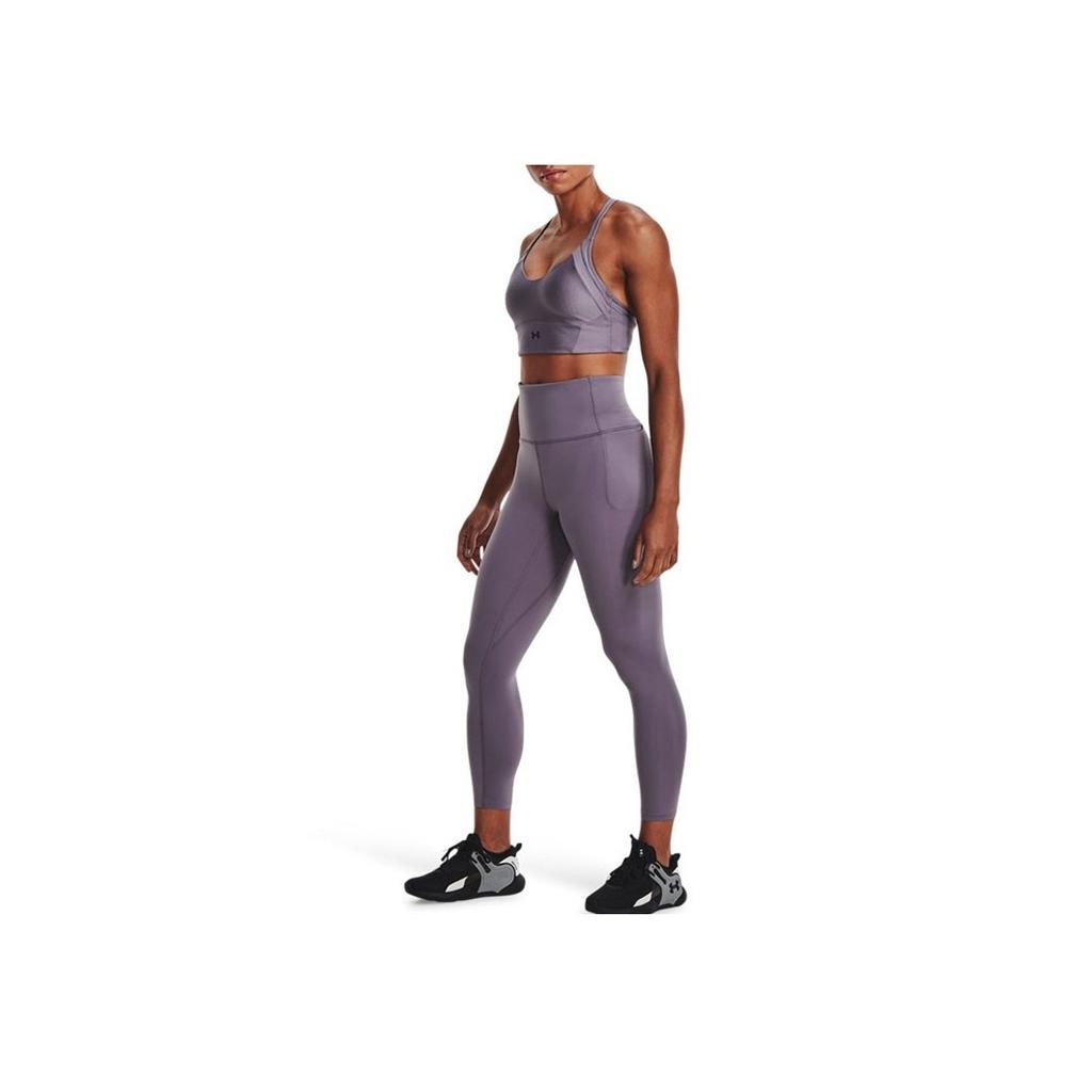 Under Armour Solid Color Logo High Waist Training Fitness Leggings Yoga Pants Women Leggings Purple 1372114-530
