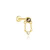 CANNER 1PC Natural Water Grass Horse Eye Zircon 925 Silver Piercing Earrings For Women Ins Simple Green Moss Earring