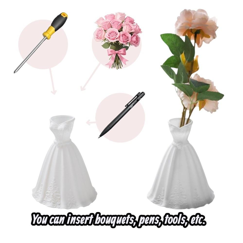 Gown-Shaped 3D Printed Flower Vases Twisted Design Decorative Vase  Office Tabletop Ornaments