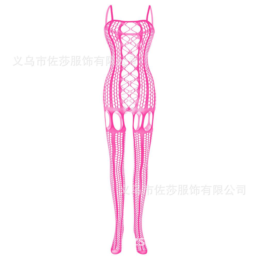 New women's jacquard one-piece netsuit, suspenders, pantyhose, hollow shoulder straps w