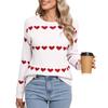 Europe, America, autumn and winter new hot-selling sweaters women's  Valentine's Day love round neck pullover knitted sweater top