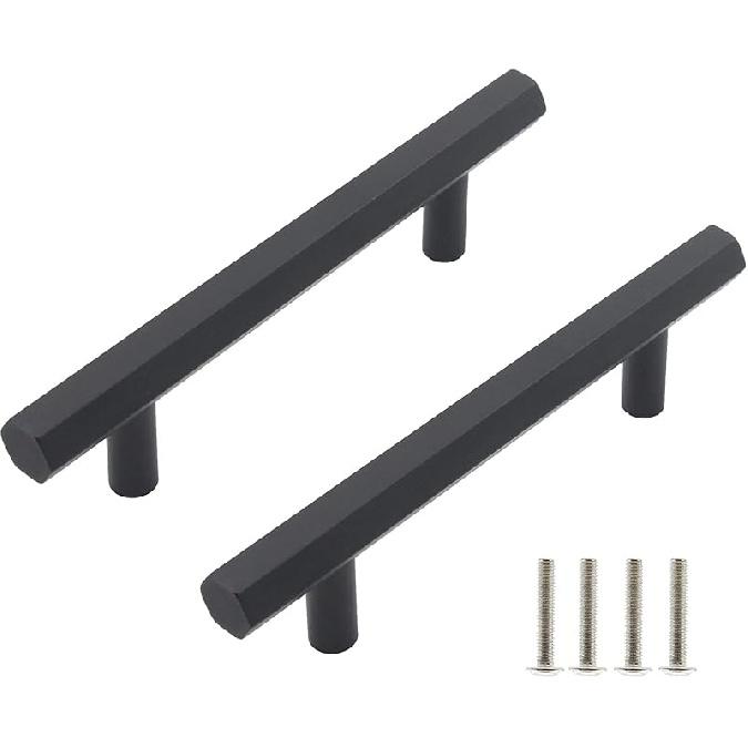 6 Pack Cabinet Pulls, Aluminium Alloy Hexagon Drawer Pulls Cabinet Handles, Modern Pull Handles Hardware for Bedroom Kitchen Bathroom Closet Wardrobe