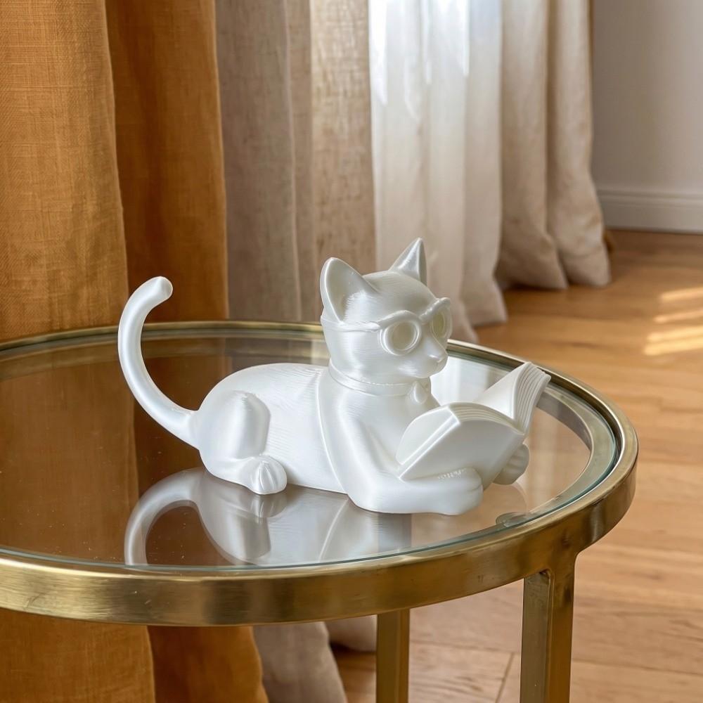 Cute Desktop Cat Decorations Creative Decorative Cat Statues Reading Cat Ornament Bedroom Decor
