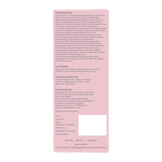 Hyphen %7 Seramid-NMF Sütlü Yüz Toneri Esansı | %5 Pirinç Suyu, Yulaf Ezmesi ve Kar Mantarı Ekstraktları Cam Cilt Karışımı - 100ml