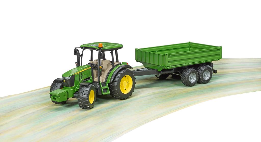 Bruder JD5115M Tractor & Green Trailer BR02108