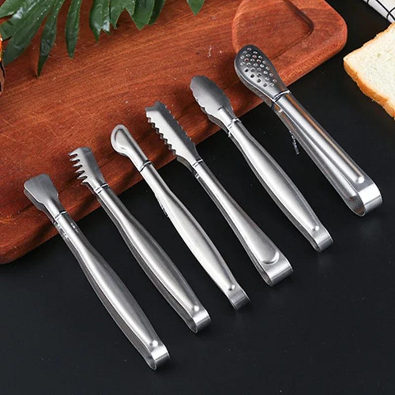 Dropshipping Stainless Steel Non-stick Kitchen BBQ Tongs Smart Grill Meat Food Clip Cooking Clamp Gold/Silver Accessories