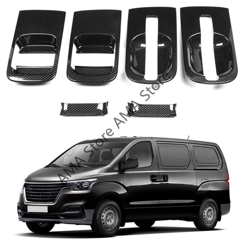 X7JF Car Door Handle Bowl Protectors ABS Carbon Fiber Design Anti Scratch Accessories Suitable for H1 I800 2018-2020 Models