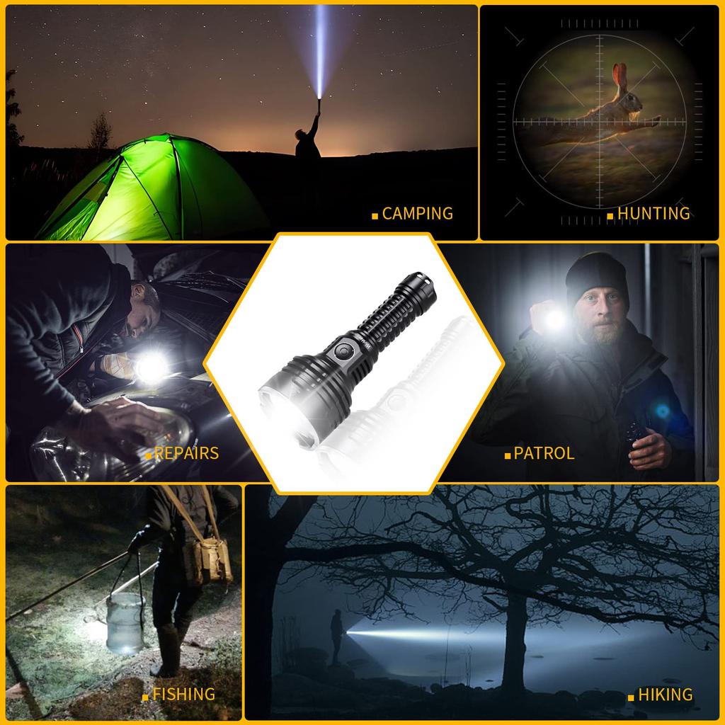 Wurkkos TS30S PRO Super Powerful LED 6000 1086m Long RGB Auxiliary Side for and Searching Flashlight, Lumens, Range, USB-C Rechargeable, Light,