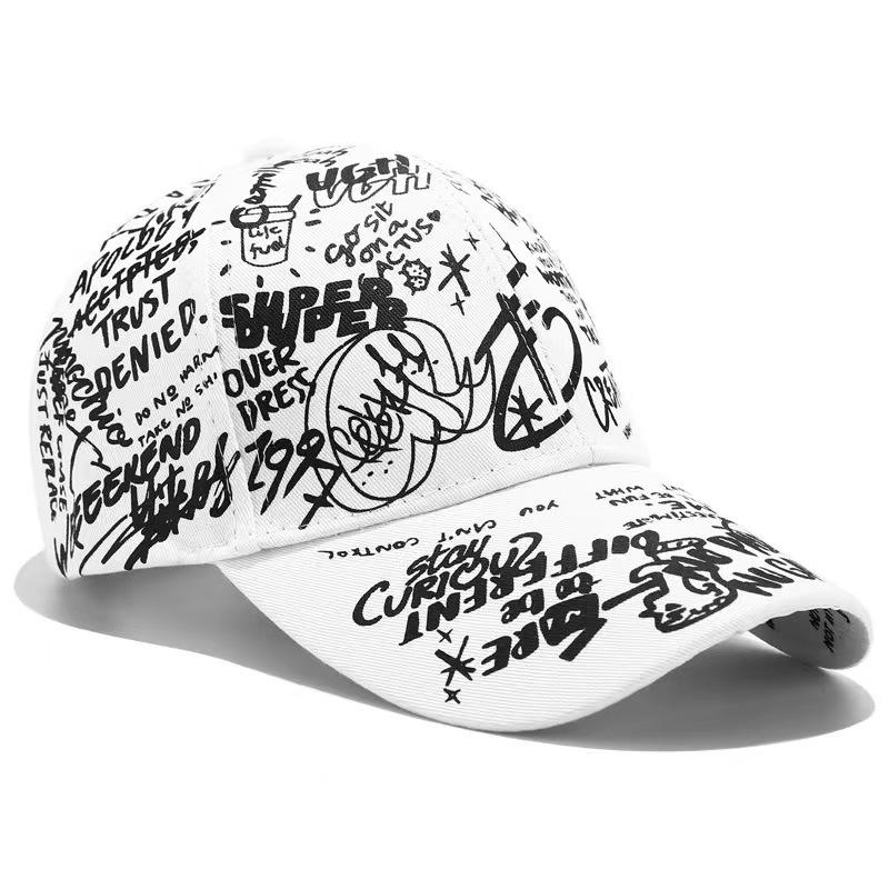 Various household supplies Nieuwe Mode Graffiti Print Baseballpet Buiten Katoenen Casquette Hoed Mannen Vrouwen Zomerpetten Verstelbaar Letter Cool Gorra 55-60CM