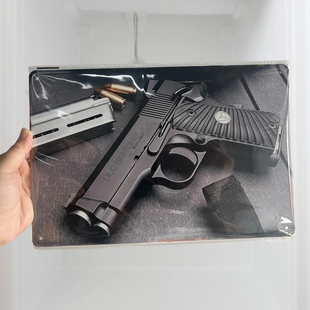 HD NUOVO Pistola Pittura su Latta Segno in Metallo Poster Vintage Casa Soggiorno Bar Club Festa Man Cave Arte Pittura Decorativa da Parete