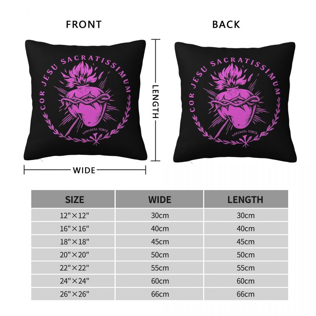 Sacred Heart Of Jesus Square Pillowcase Cushion Cover Pillow Case Throw Pillow Cover for Home Bedroom Car